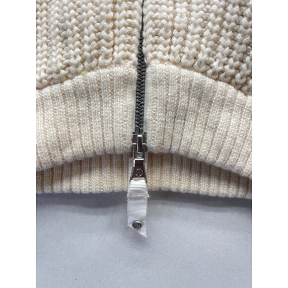 Lululemon Falling Freely Neck Warmer Ivory 100% Merino Wool Zippered Scarf - Picture 6 of 7